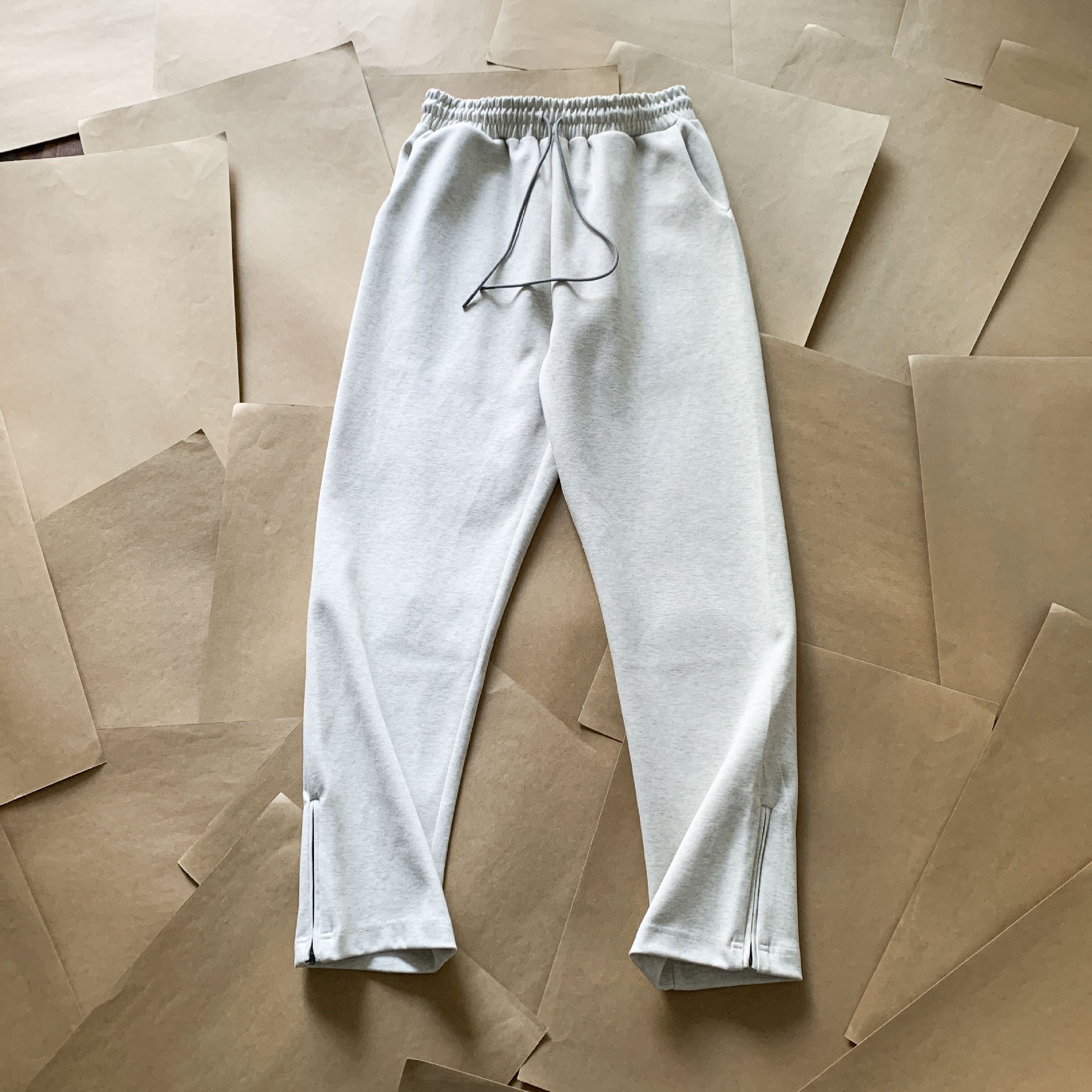 Men's Straight Reversible Zipper Slit Sweatpants