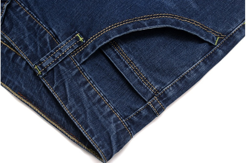 High elastic jeans men's thin elastic leisure