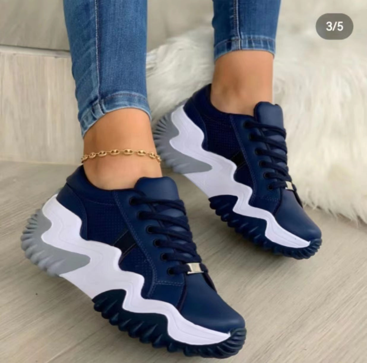 Thick Soled Serrated Daddy Shoes