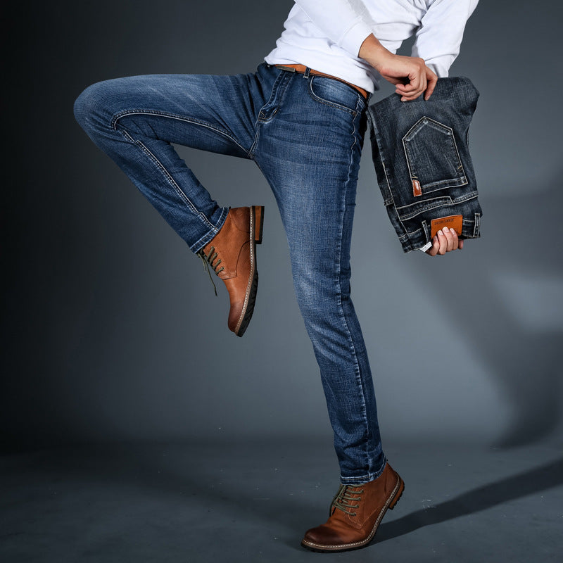 Men's casual Slim small straight tube trousers