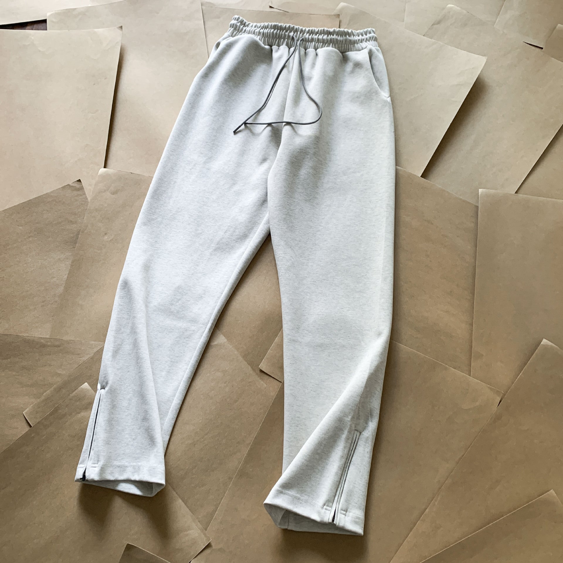 Men's Straight Reversible Zipper Slit Sweatpants