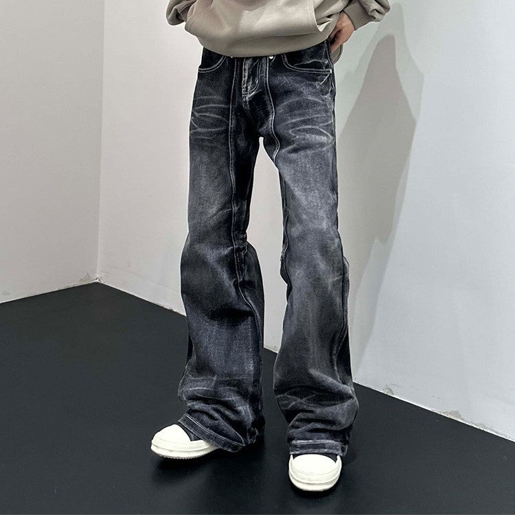 Retro Minority Splicing Worn Jeans