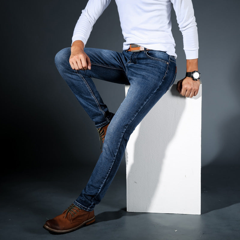 Men's casual Slim small straight tube trousers