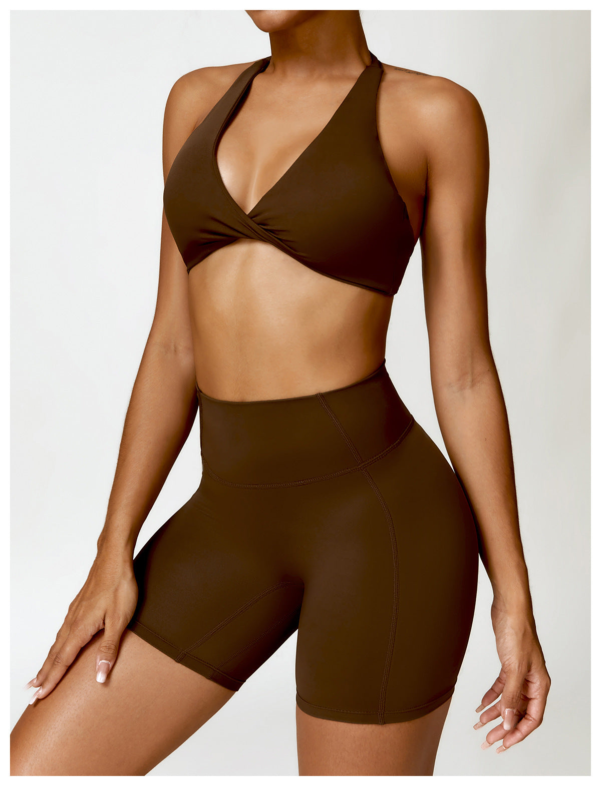 Winter Tight Beauty Back Yoga Suit Quick-drying Workout Clothes Outdoor Running Sports Suit