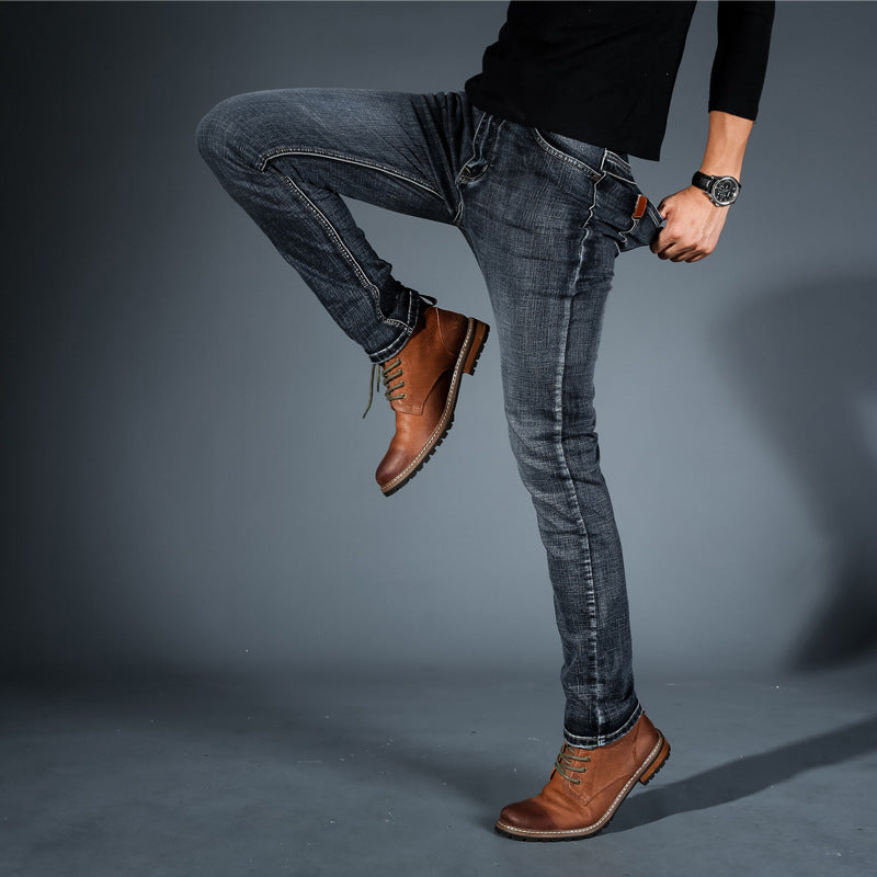 Men's casual Slim small straight tube trousers
