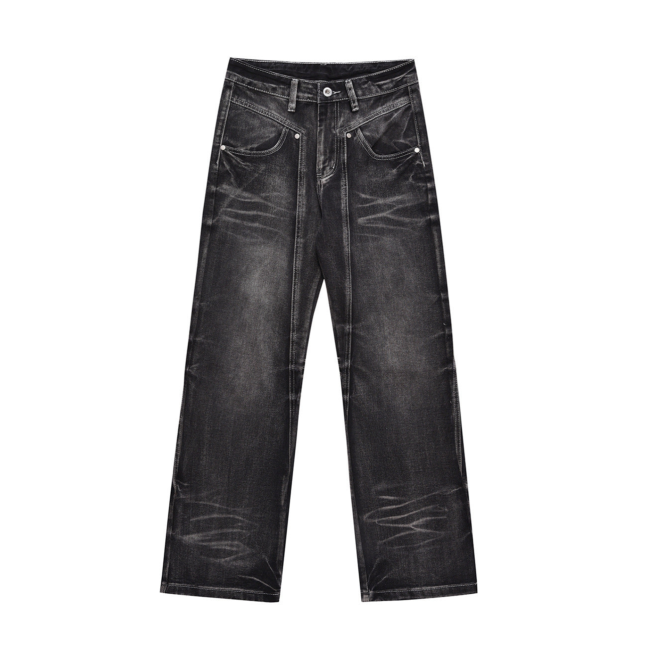 Retro Minority Splicing Worn Jeans