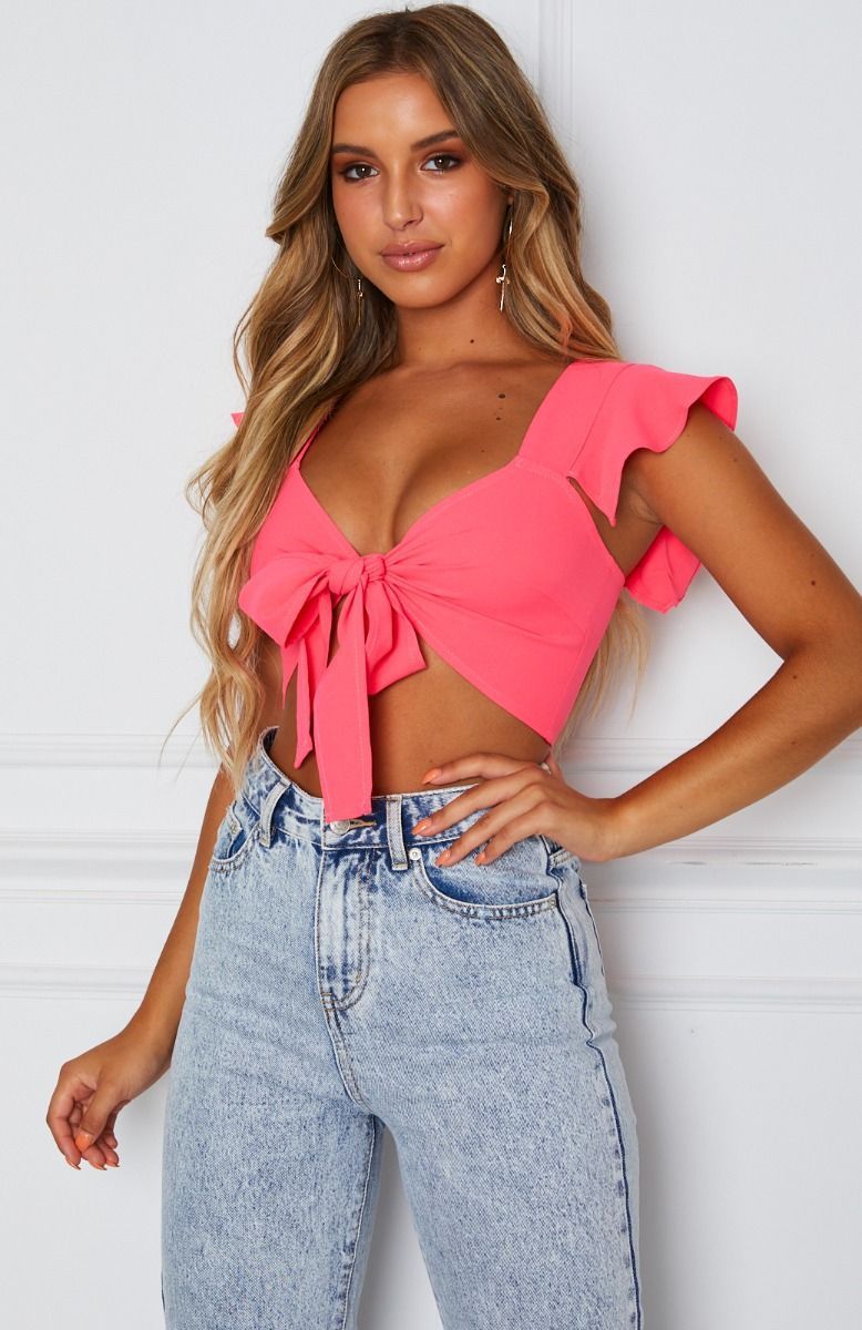 Sexy Women's Vest with Ruffled Tied Bust
