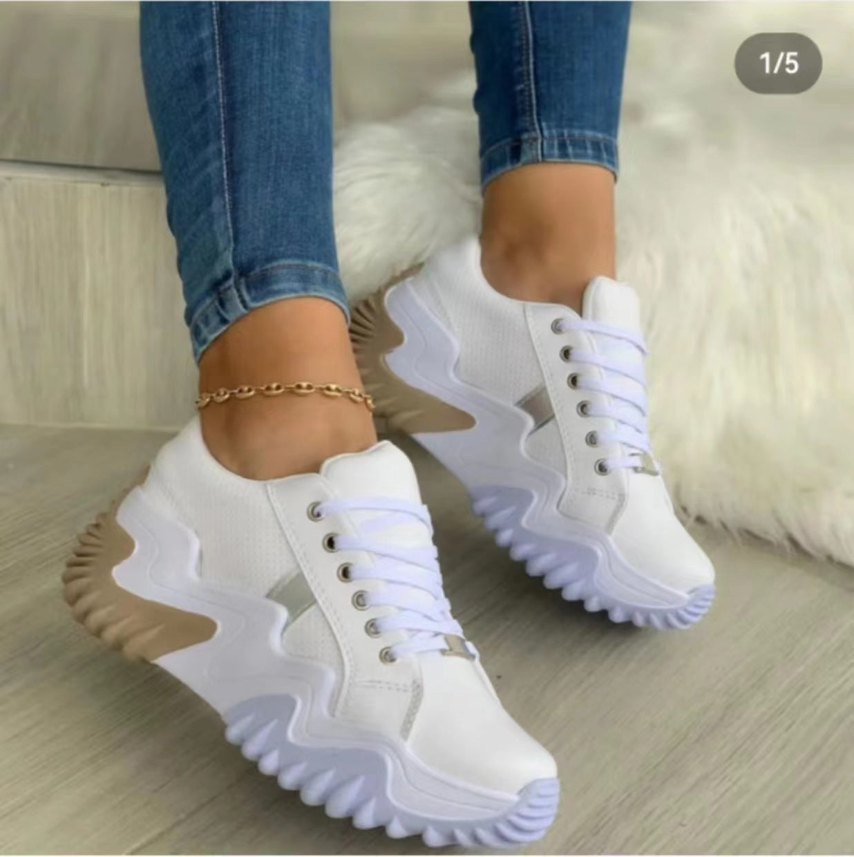Thick Soled Serrated Daddy Shoes