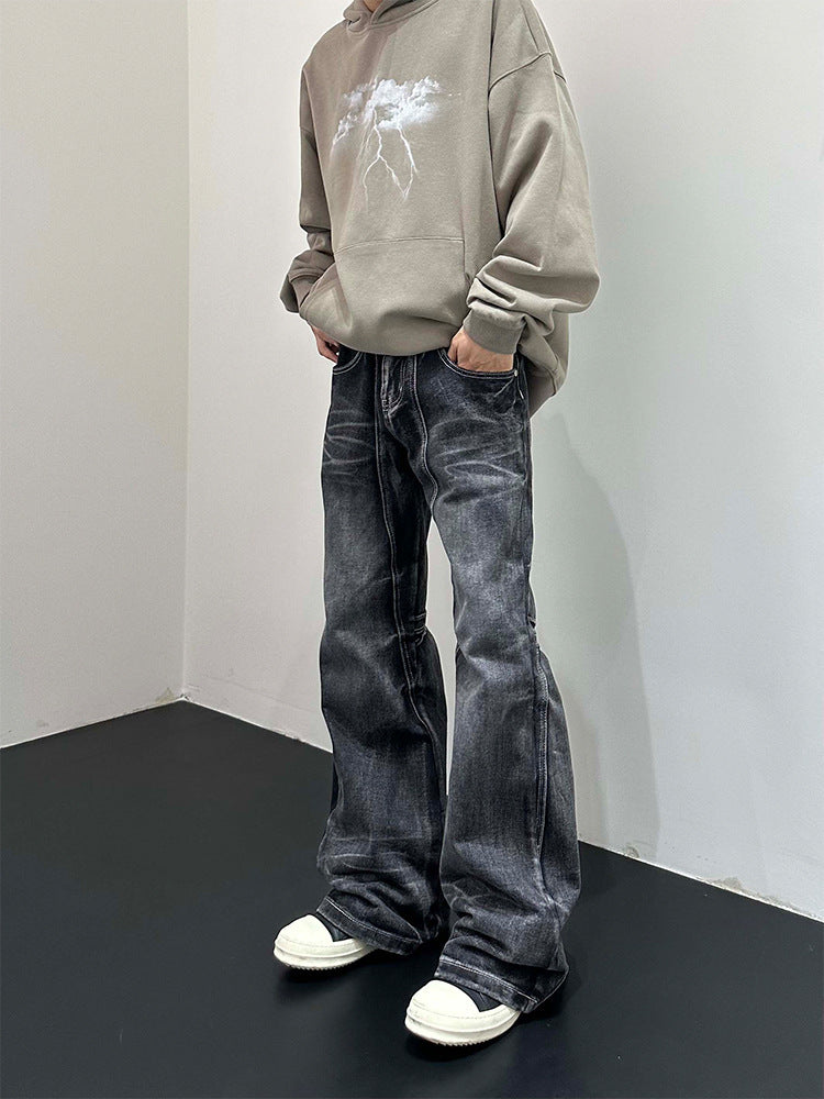 Retro Minority Splicing Worn Jeans