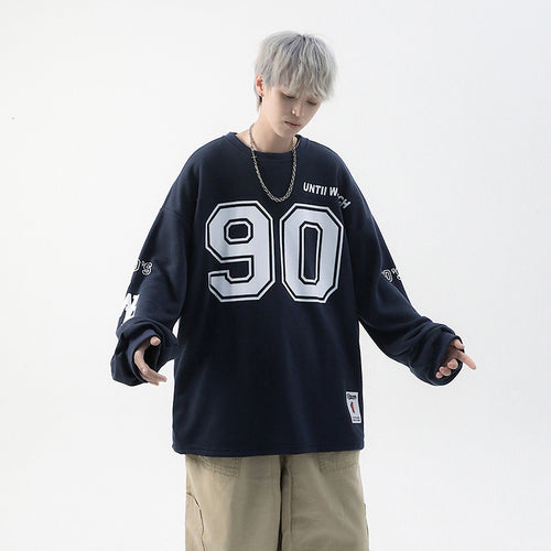 American Retro Street Pullover Sweater Print