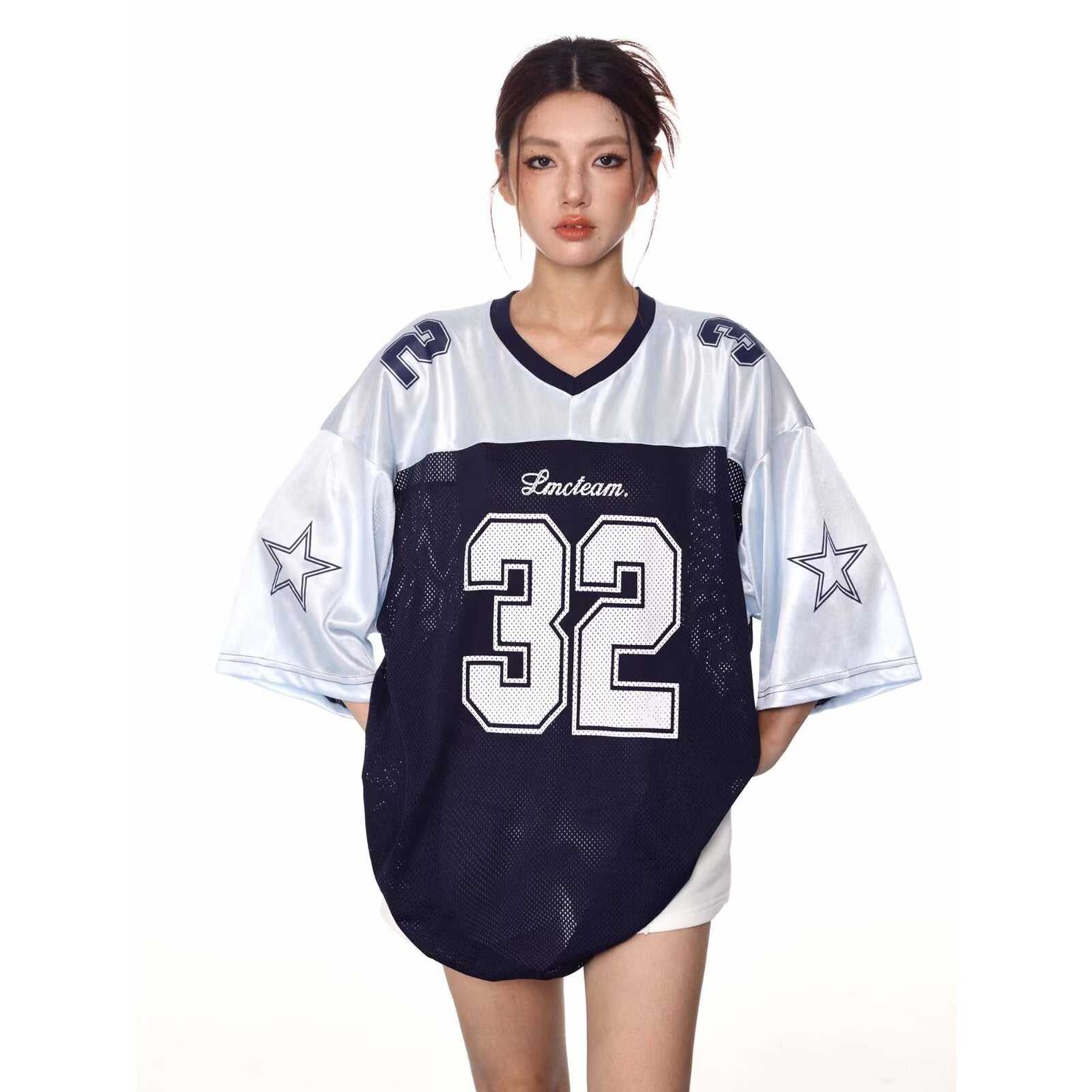 V-neck Jersey Loose Sports Short-sleeved T-shirt