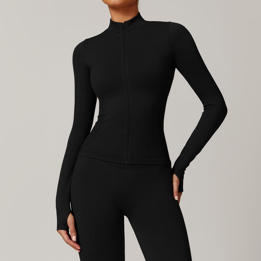 Stand Collar Zipper Yoga Clothes Warm Top Sports Running Jacket