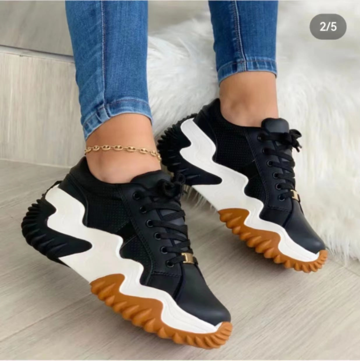 Thick Soled Serrated Daddy Shoes